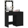 Set de Mesa de Tocador de 2 Piezas con LED de Madera Elaborada Negra de , Tocadores para dormitorios - Ref: Foro24-3334237, P...