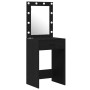 Set de Mesa de Tocador de 2 Piezas con LED de Madera Elaborada Negra de , Tocadores para dormitorios - Ref: Foro24-3334237, P...