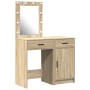 Set de tocador de 2 piezas con LED en madera de roble Sonoma de , Tocadores para dormitorios - Ref: Foro24-3334238, Precio: 1...