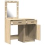 Set de tocador de 2 piezas con LED en madera de roble Sonoma de , Tocadores para dormitorios - Ref: Foro24-3334238, Precio: 1...