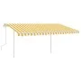 Toldo manual retráctil con postes amarillo y blanco 4x3,5 m de vidaXL, Toldos - Ref: Foro24-3070018, Precio: 442,35 €, Descue...