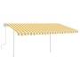 Toldo manual retráctil con postes amarillo y blanco 4x3,5 m de vidaXL, Toldos - Ref: Foro24-3070018, Precio: 441,84 €, Descue...