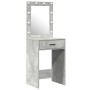 Conjunto de mesa de maquillaje de 2 piezas con LED en gris concreto de madera compuesta de , Tocadores para dormitorios - Ref...