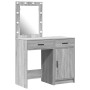 Juego de Mesa de Maquillaje de 2 Piezas con LED en Madera Elaborada Gris Sonoma de , Tocadores para dormitorios - Ref: Foro24...