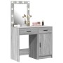 Juego de Mesa de Maquillaje de 2 Piezas con LED en Madera Elaborada Gris Sonoma de , Tocadores para dormitorios - Ref: Foro24...