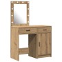 Set de Tocador de 2 Piezas con LED en Madera Elaborada de Roble Artesanal de , Tocadores para dormitorios - Ref: Foro24-33342...