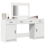 Conjunto de Mesa de Tocador de 3 Piezas con LED, Madera Elaborada Blanca de , Tocadores para dormitorios - Ref: Foro24-333424...