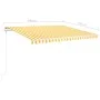 Toldo manual retráctil con postes amarillo y blanco 4x3,5 m de vidaXL, Toldos - Ref: Foro24-3070018, Precio: 442,35 €, Descue...
