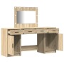 Conjunto de tocador de 3 piezas con LED en madera de roble sonoma de , Tocadores para dormitorios - Ref: Foro24-3334247, Prec...