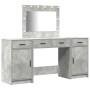 Set de tocador de 3 piezas con LED en gris hormigón y madera elaborada de , Tocadores para dormitorios - Ref: Foro24-3334248,...