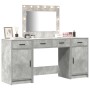 Set de tocador de 3 piezas con LED en gris hormigón y madera elaborada de , Tocadores para dormitorios - Ref: Foro24-3334248,...