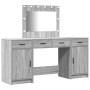 Juego de Tocador de 3 Piezas con LED Madera Elaborada Gris Sonoma de , Tocadores para dormitorios - Ref: Foro24-3334250, Prec...