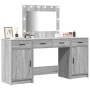 Juego de Tocador de 3 Piezas con LED Madera Elaborada Gris Sonoma de , Tocadores para dormitorios - Ref: Foro24-3334250, Prec...