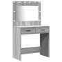 Juego de Tocador de 3 Piezas con LED Madera Elaborada Gris Sonoma de , Tocadores para dormitorios - Ref: Foro24-3334250, Prec...