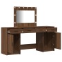 Conjunto de tocador de 3 piezas con LED en madera de roble negro de , Tocadores para dormitorios - Ref: Foro24-3334251, Preci...