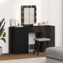 Set de Tocador de 3 Piezas con LED de Madera Engineered Negra de , Tocadores para dormitorios - Ref: Foro24-3334255, Precio: ...