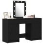Set de Tocador de 3 Piezas con LED de Madera Engineered Negra de , Tocadores para dormitorios - Ref: Foro24-3334255, Precio: ...