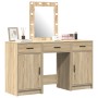 Conjunto de tocador de 3 piezas con LED de madera elaborada Sonoma de , Tocadores para dormitorios - Ref: Foro24-3334256, Pre...