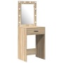 Conjunto de tocador de 3 piezas con LED de madera elaborada Sonoma de , Tocadores para dormitorios - Ref: Foro24-3334256, Pre...