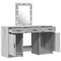 Conjunto de tocador de 3 piezas con LED en gris de madera ingeniería de Sonoma de , Tocadores para dormitorios - Ref: Foro24-...