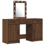 Set de Tocador de 3 Piezas con LED en Roble Negro de , Tocadores para dormitorios - Ref: Foro24-3334260, Precio: 213,69 €, De...