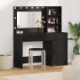 Conjunto de tocador de 2 piezas con LED en madera negra de , Tocadores para dormitorios - Ref: Foro24-3334264, Precio: 226,27...