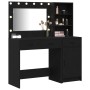 Conjunto de tocador de 2 piezas con LED en madera negra de , Tocadores para dormitorios - Ref: Foro24-3334264, Precio: 226,27...