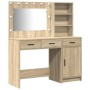 Conjunto de tocador de 2 piezas con LED en madera de roble de Sonoma de , Tocadores para dormitorios - Ref: Foro24-3334265, P...