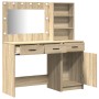 Conjunto de tocador de 2 piezas con LED en madera de roble de Sonoma de , Tocadores para dormitorios - Ref: Foro24-3334265, P...