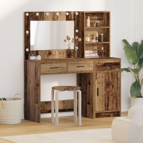 Set de tocador de 2 piezas con luz LED de madera envejecida de de , Tocadores para dormitorios - Ref: Foro24-3334270, Precio:...