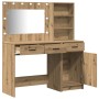Set de tocador de 2 piezas con LED en madera de roble artesanal de , Tocadores para dormitorios - Ref: Foro24-3334271, Precio...