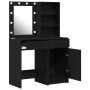Conjunto de tocador de 2 piezas con LED de en madera negra de , Tocadores para dormitorios - Ref: Foro24-3334273, Precio: 184...