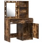 Conjunto de Tocador de 2 Piezas con LED en Madera de Roble Ahumada de , Tocadores para dormitorios - Ref: Foro24-3334276, Pre...