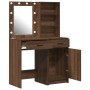 Set de tocador de 2 piezas con LED en madera de roble negro de , Tocadores para dormitorios - Ref: Foro24-3334278, Precio: 16...