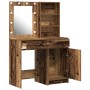 Conjunto de tocador de 2 piezas con LED en madera envejecida de , Tocadores para dormitorios - Ref: Foro24-3334279, Precio: 1...