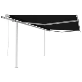 Automatic retractable awning with anthracite gray poles 4x3 m by vidaXL, Awnings - Ref: Foro24-3069949, Price: 740,47 €, Disc...