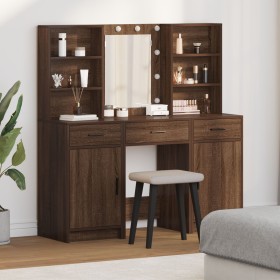 Conjunto de tocador de 3 piezas en madera de roble marrón de , Tocadores para dormitorios - Ref: Foro24-3334296, Precio: 242,...