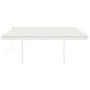 Toldo manual retráctil con postes crema 4x3,5 m de vidaXL, Toldos - Ref: Foro24-3070017, Precio: 444,31 €, Descuento: %