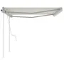 Toldo manual retráctil con postes crema 4x3,5 m de vidaXL, Toldos - Ref: Foro24-3070017, Precio: 444,31 €, Descuento: %