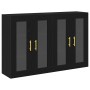 Armario Montado en la Pared Juego de 2 Roble Negro Madera elaborada de , Aparadores - Ref: Foro24-3334307, Precio: 205,59 €, ...