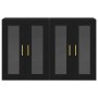 Armario Montado en la Pared Juego de 2 Roble Negro Madera elaborada de , Aparadores - Ref: Foro24-3334307, Precio: 205,59 €, ...