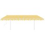 Toldo manual retráctil con postes amarillo y blanco 5x3 m de vidaXL, Toldos - Ref: Foro24-3069978, Precio: 509,93 €, Descuent...