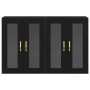 Gabinete Montado en la Pared Set de 2 Roble Negro Madera, Vidrio de , Aparadores - Ref: Foro24-3334319, Precio: 197,80 €, Des...