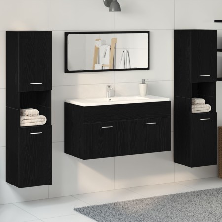 Conjunto de Muebles de Baño Set de 3 Roble Negro Madera de Calidad de , Muebles de baño - Ref: Foro24-3334325, Precio: 224,76...