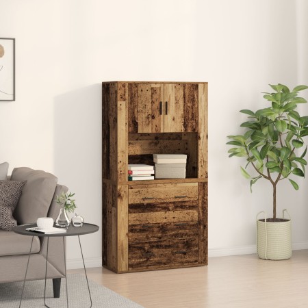 Highboard Madera Envejecida 80x33x150 cm Madera Estratificada de , Aparadores - Ref: Foro24-3334343, Precio: 178,60 €, Descue...