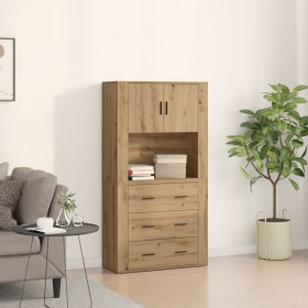 Armario Alto de Roble Artesanal 80x33x150 cm de Madera Elaborada de , Aparadores - Ref: Foro24-3334344, Precio: 185,92 €, Des...