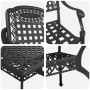 Juego de 3 Negro Aluminio Fundido Mediana de , Sillas de jardín - Ref: Foro24-3334645, Precio: 880,09 €, Descuento: %