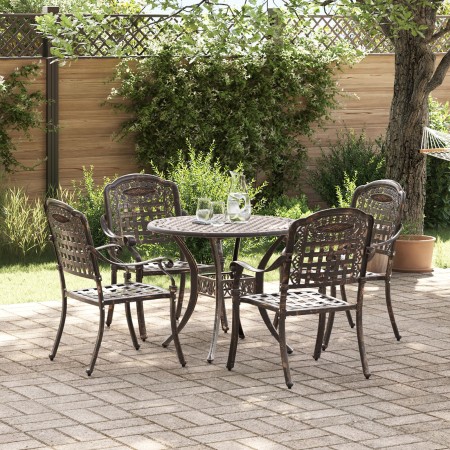 Juego de Comedor para Jardín de 5 Piezas de en Aluminio Fundido Bronce de , Sillas de jardín - Ref: Foro24-3334684, Precio: 6...