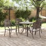 Juego de Comedor para Jardín de 5 Piezas de en Aluminio Fundido Bronce de , Sillas de jardín - Ref: Foro24-3334684, Precio: 6...