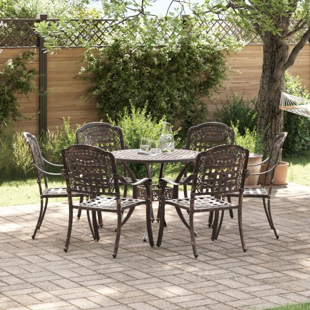 Juego de comedor de jardín de 7 piezas de en aluminio fundido bronce de , Sillas de jardín - Ref: Foro24-3334688, Precio: 824...